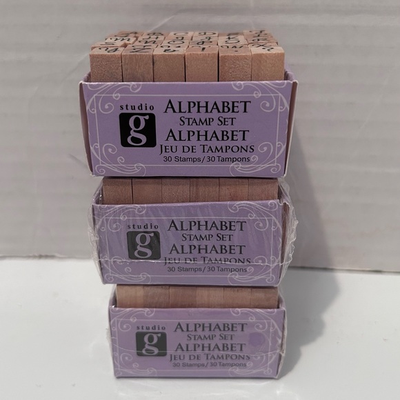 Hampton Art Studio G lot of 3 mini alphabet stamp set - Picture 8 of 8